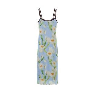 Daffodil printed dress spring summer 2 layers